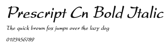 Prescript Cn Bold Italic Preview