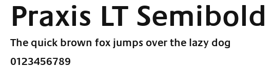 Praxis LT Semibold Preview
