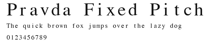 Pravda Fixed Pitch Preview