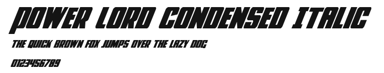 Power Lord Condensed Italic Preview