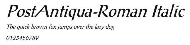 PostAntiqua-Roman Italic Preview