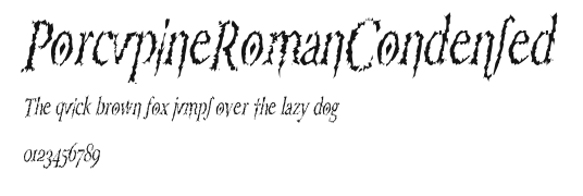 PorcupineRomanCondensed Preview