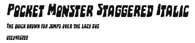 Pocket Monster Staggered Italic Preview