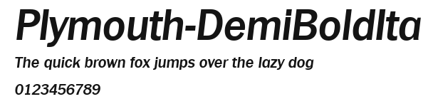 Plymouth-DemiBoldIta Preview