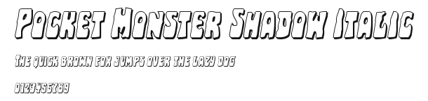 Pocket Monster Shadow Italic Preview