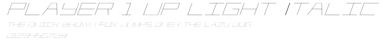 Player 1 Up Light Italic Preview