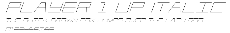 Player 1 Up Italic Preview