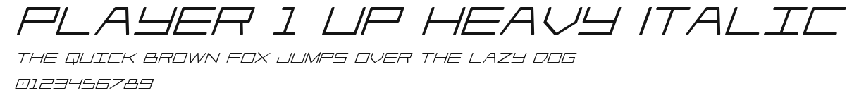 Player 1 Up Heavy Italic Preview
