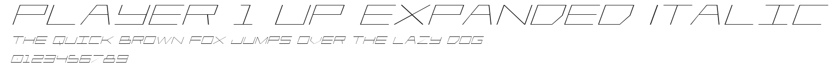 Player 1 Up Expanded Italic Preview