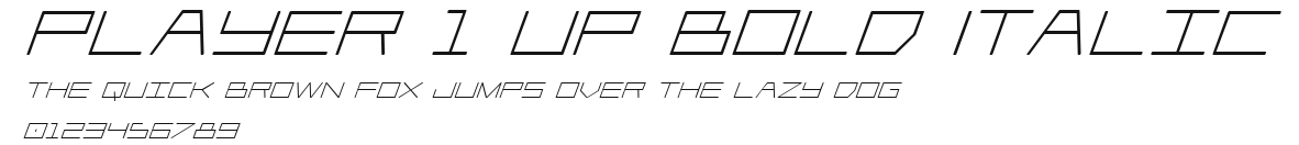 Player 1 Up Bold Italic Preview