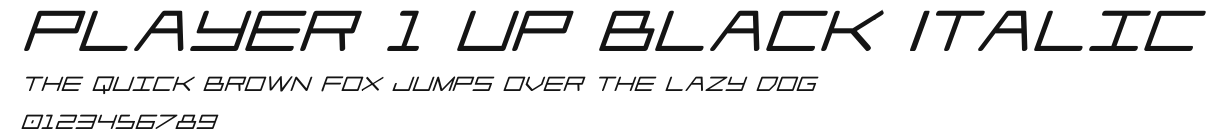 Player 1 Up Black Italic Preview
