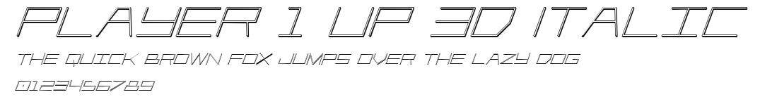 Player 1 Up 3D Italic Preview