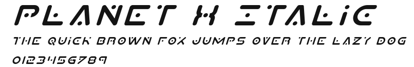Planet X Italic Preview