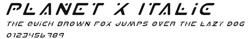 Planet X Italic Preview