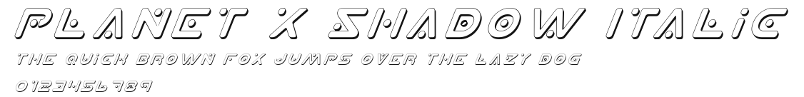 Planet X Shadow Italic Preview
