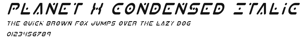 Planet X Condensed Italic Preview