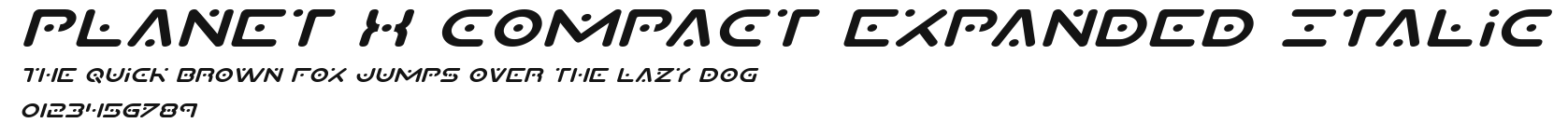 Planet X Compact Expanded Italic Preview