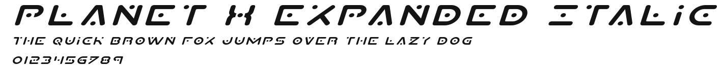 Planet X Expanded Italic Preview