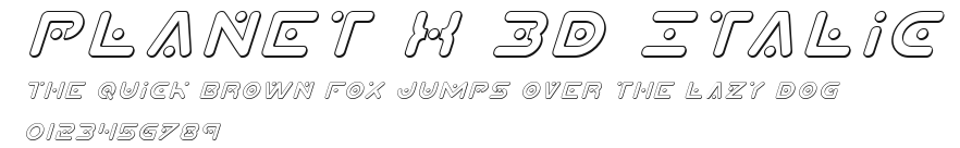 Planet X 3D Italic Preview