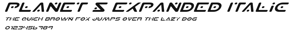 Planet S Expanded Italic Preview