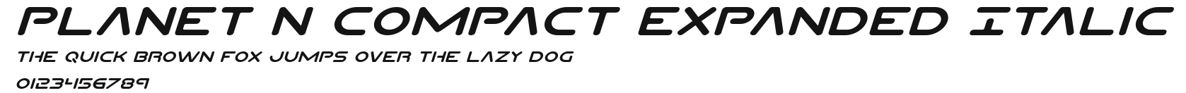 Planet N Compact Expanded Italic Preview