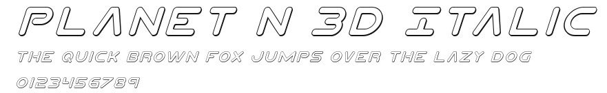 Planet N 3D Italic Preview