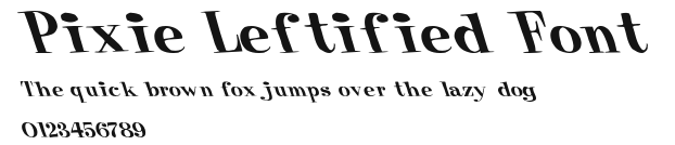 Pixie Leftified Font Preview
