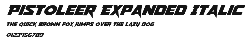 Pistoleer Expanded Italic Preview