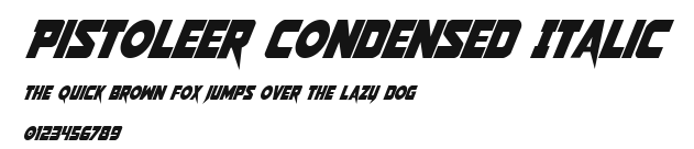 Pistoleer Condensed Italic Preview