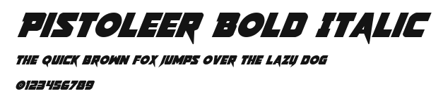 Pistoleer Bold Italic Preview