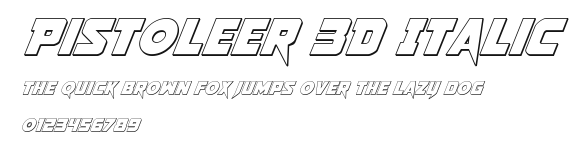 Pistoleer 3D Italic Preview