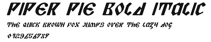 Piper Pie Bold Italic Preview