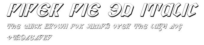 Piper Pie 3D Italic Preview