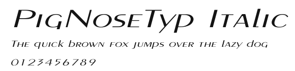 PigNoseTyp Italic Preview