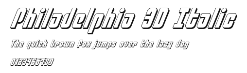 Philadelphia 3D Italic Preview