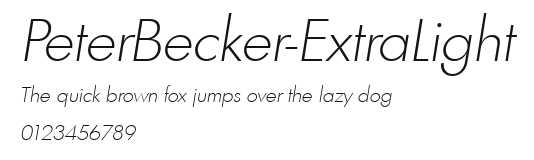 PeterBecker-ExtraLight Preview