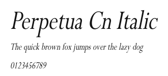 Perpetua Cn Italic Preview