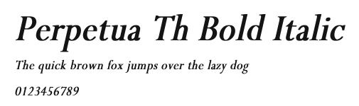 Perpetua Th Bold Italic Preview