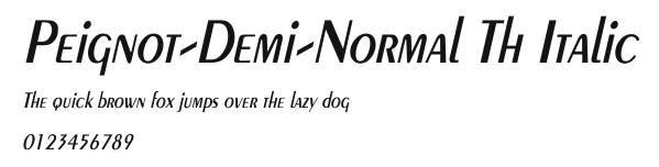 Peignot-Demi-Normal Th Italic Preview