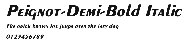 Peignot-Demi-Bold Italic Preview