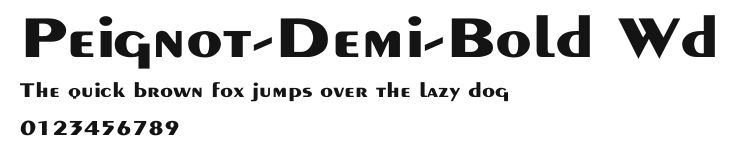 Peignot-Demi-Bold Wd Preview