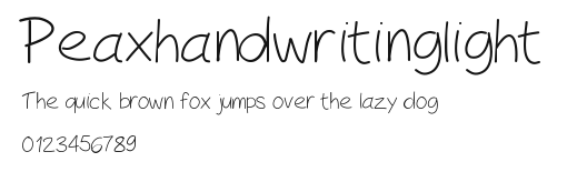 Peaxhandwritinglight Preview