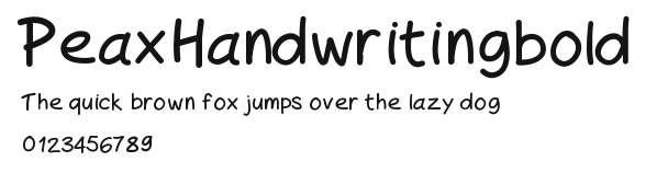 PeaxHandwritingbold Preview