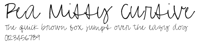 Pea Missy Cursive Preview