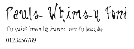 Pauls Whimsy Font Preview