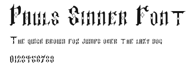 Pauls Sinner Font Preview