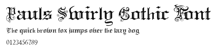 Pauls Swirly Gothic Font Preview