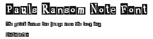 Pauls Ransom Note Font Preview