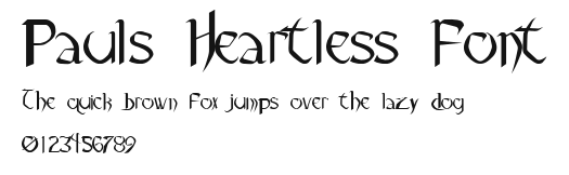 Pauls Heartless Font Preview