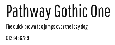 Pathway Gothic One Preview